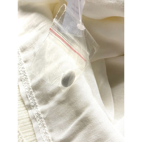 Tassels N Lace Off White Gauzy Dress w Long Lace Sleeves Size M Keyhole Back - Picture 10 of 10